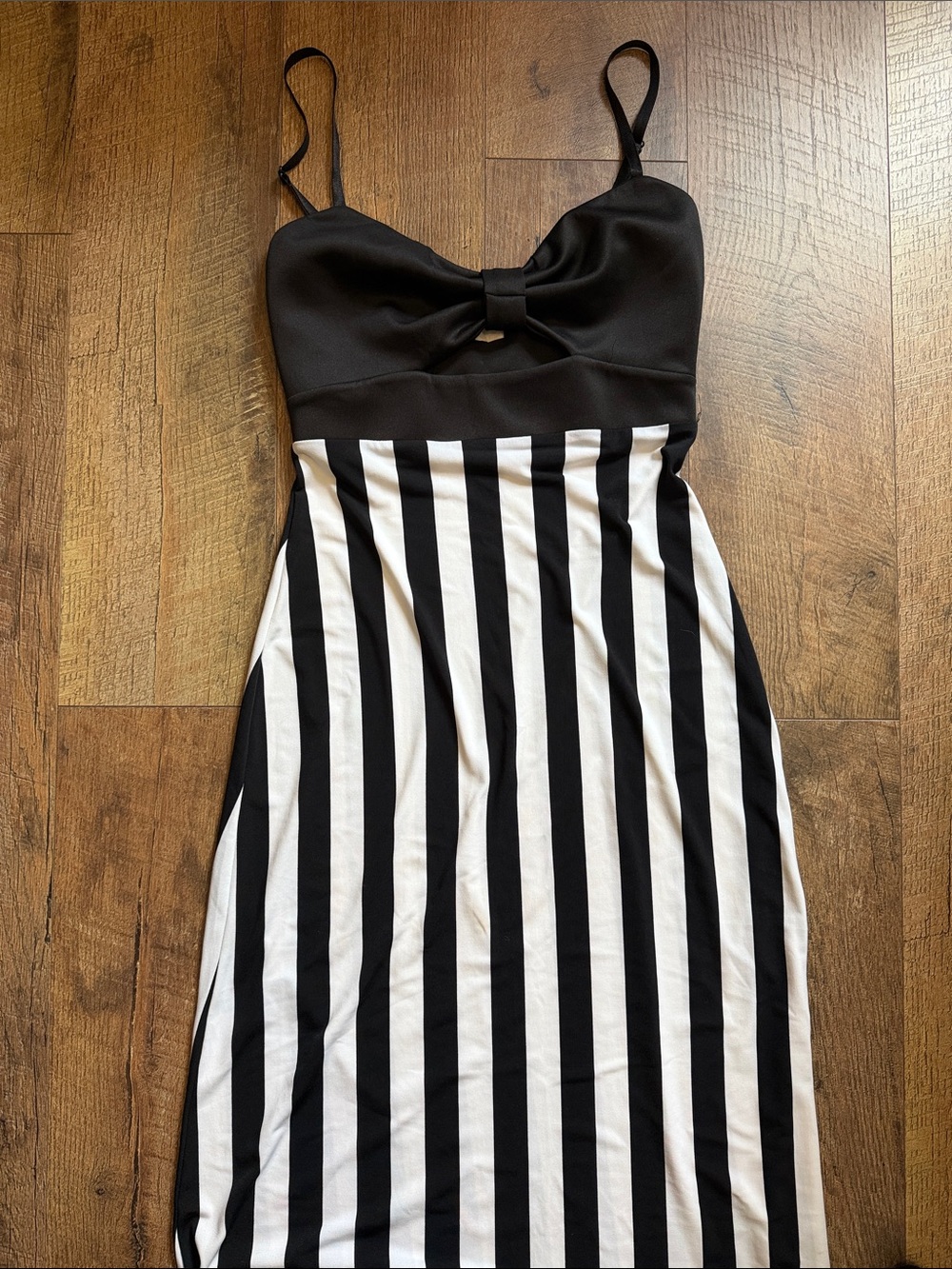 Va Va Voom Black and White Striped Maxi Dress